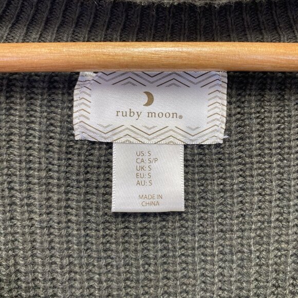 Ruby Moon Ribbed Knit Cut-Out Sleeves & Neck Pullover Sweater Women Small Green - Picture 6 of 14